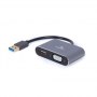 Cablexpert Video adapter | 15 pin HD D-Sub (HD-15) | 19 pin HDMI Type A | Female | 9 pin USB Type A | Male | Space grey | 0.15 m - 2